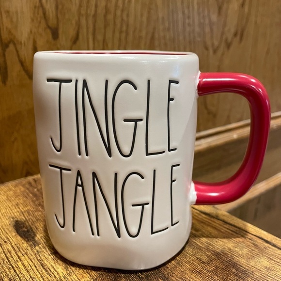 Rae Dunn Christmas JINGLE JANGLE Red and White Ceramic Coffee Mug BRAND NEW!! - Picture 1 of 1